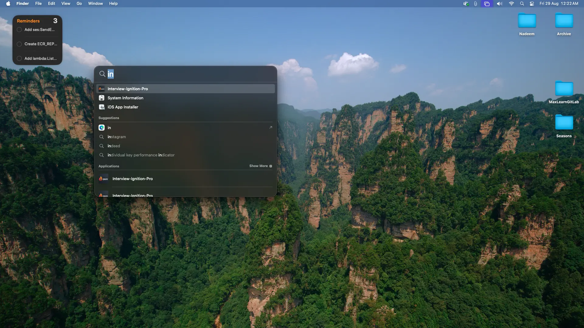 Open from Applications